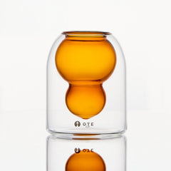 OTE Fulu Double Wall Borosilicate Glass Cup, Lead-Free Heat-Resistant Mug with Floating Gourd Design, Insulated Tumbler for Hot & Cold Drinks, Unique Gift for Home & Kitchen Lovers