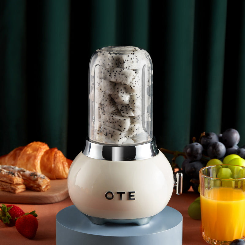 OTE Smoothie tehosekoitin, Retro Kitchen Pieni lasisekoitin pirtelöille ja smoothieille, jossa on 400 ml lasi