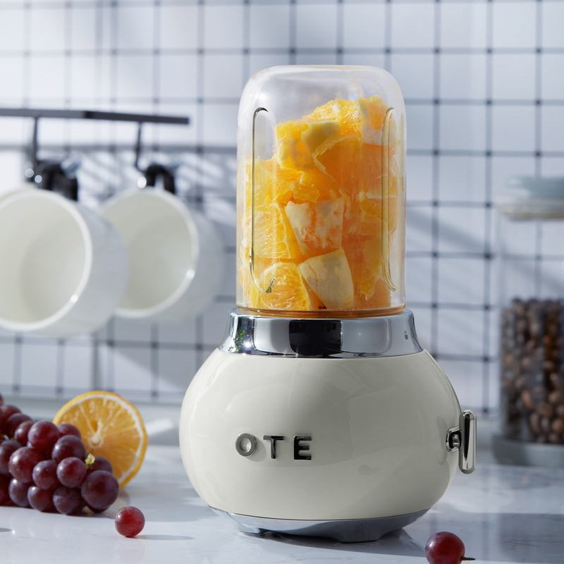 OTE Smoothie tehosekoitin, Retro Kitchen Pieni lasisekoitin pirtelöille ja smoothieille, jossa on 400 ml lasi