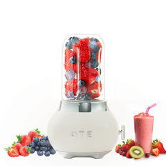 OTE Smoothie tehosekoitin, Retro Kitchen Pieni lasisekoitin pirtelöille ja smoothieille, jossa on 400 ml lasi